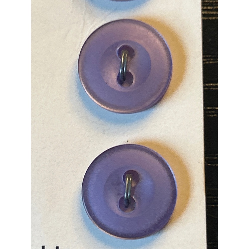 Vintage The Needle Goods Shop Purple‎ Buttons 1/2 Inch Washable 6 Count Lavender